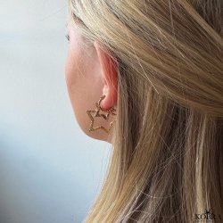 "Stargaze" Star Hoops  18k goldplated Silver