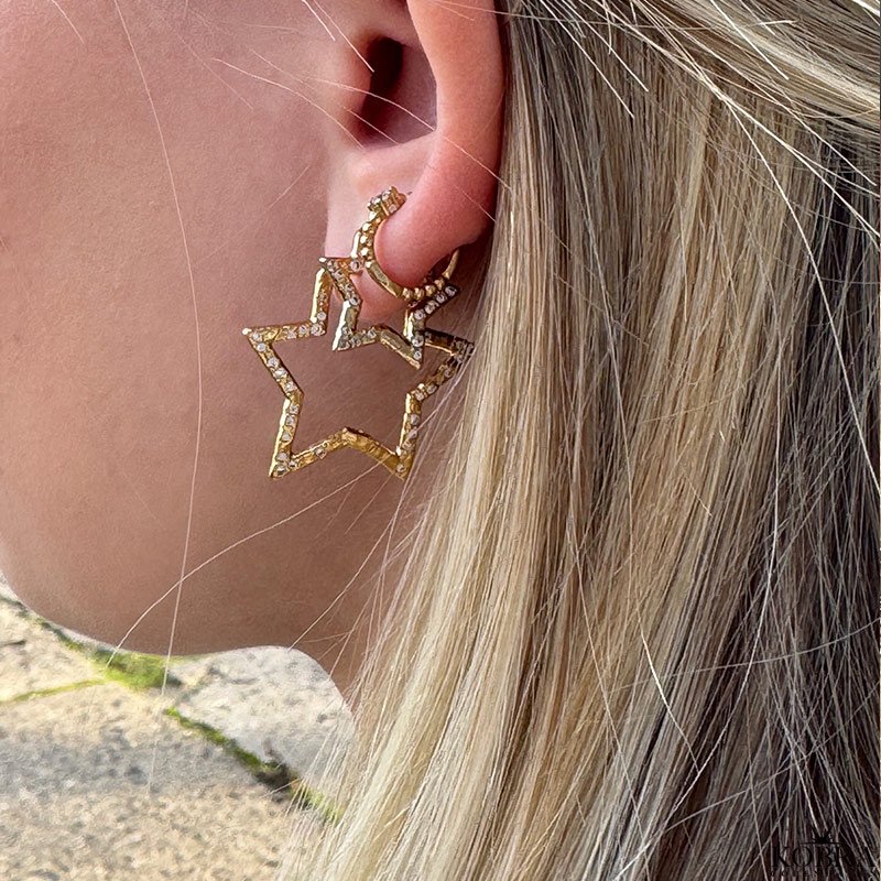  "Stargaze" Hoops Small  18k Gold-Plated Silver