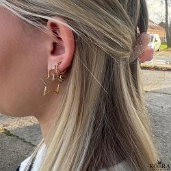 "Stargaze" Star Hoops  18k goldplated Silver