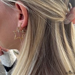 "Stargaze" Star Hoops  18k goldplated Silver