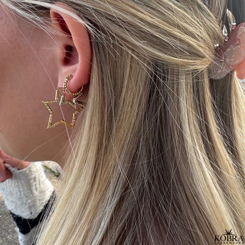 "Stargaze" Star Hoops  18k goldplated Silver