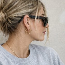 "Stargaze" Stjerne Hoops � 18k Forgyldt (large)