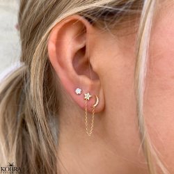 "Sigma" stjerne og mne forgyldt reringe til 2 huller i ret