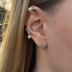 "Lumi" earcuff med hjerte i s�lv