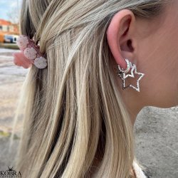 "Stargaze" Star Hoops Small  Sterling Silver