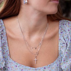 "Bright" 2-i-1 sølv halskæde med stjerner og sten