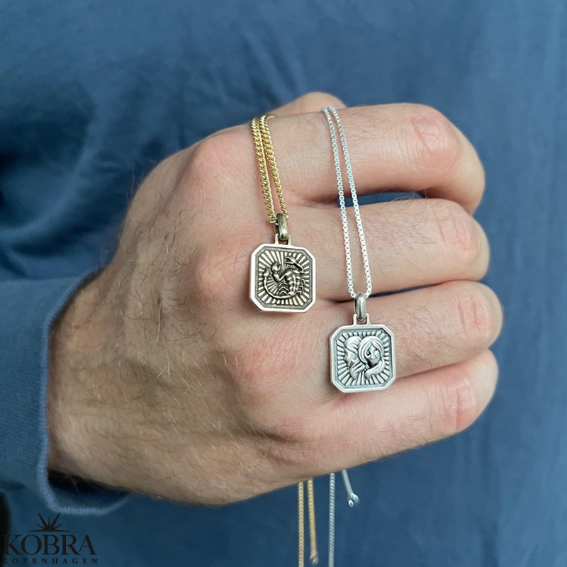 "Icon" stjernetegns halskde i sterling slv med panzerkde