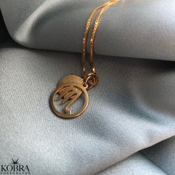 Guld halskde med dit stjernetegn og lille rund charm