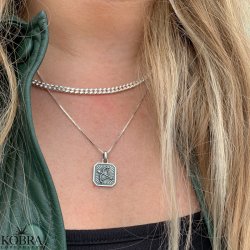 "Clinton" 4mm panzer halskde i sterling slv