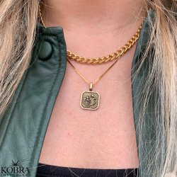 "Panzer" 18 carat gold plated chunky panzer necklace