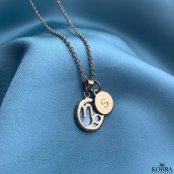 "Stargate" guld halskde med dit stjernetegn og lille ID tag inklusiv gravering