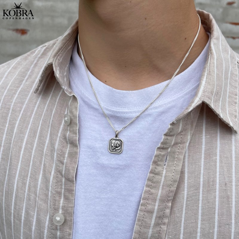 "Icon" stjernetegns halskde i sterling slv med panzerkde