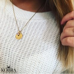 "Zodiac" stjernetegnshalskde med sten i 18 karat forgyldt