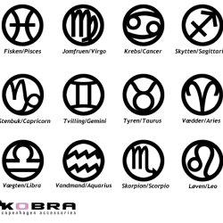 "Stargate" slv halskde med dit stjernetegn / zodiac og lille ID tag inklusiv personlig gravering