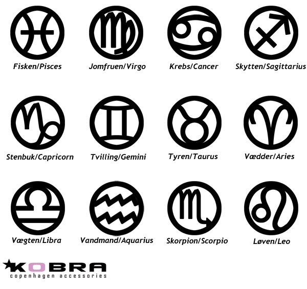 "Stargate" slv halskde med dit stjernetegn / zodiac og lille ID tag inklusiv personlig gravering