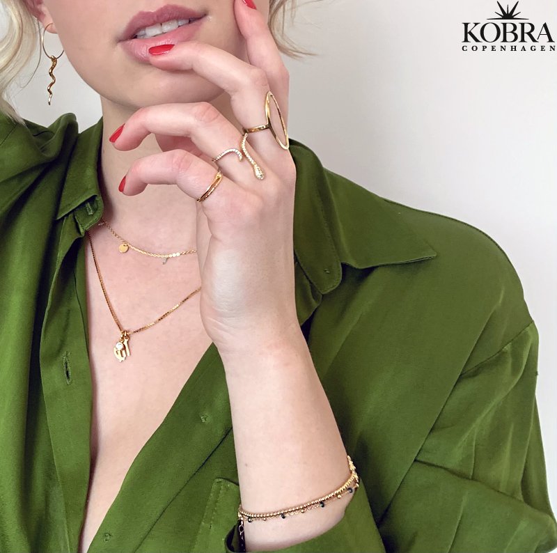 "Elipse" 18 karat forgyldt hndlavet oval ring