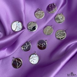 "Zodiac" Stjernetegns halskde /zodiac med zirkonia sten i sterling slv