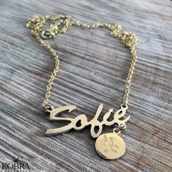 Navnehalskde i 18 karat forgyldt med dit stjernetegn
