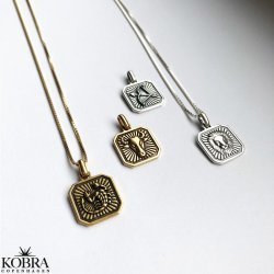 "Icon" stjernetegns halskde i sterling slv med panzerkde