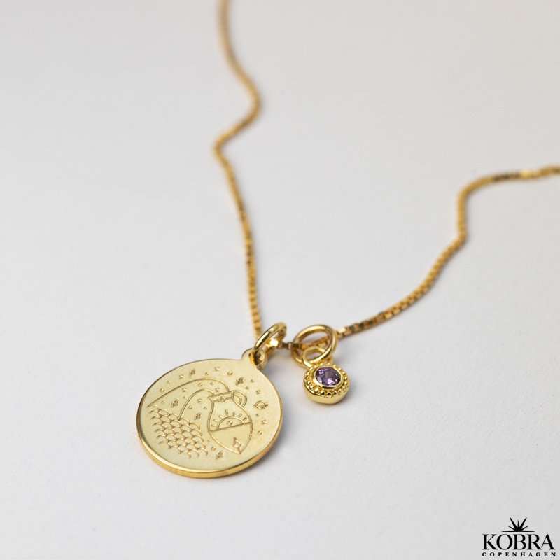 "Poise" Birthstone charm i guld / find din mnedssten