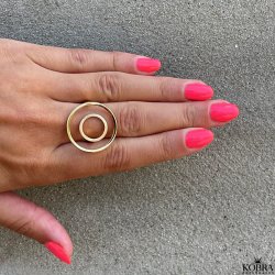"Monni" stor statement ring i guld med cirkler