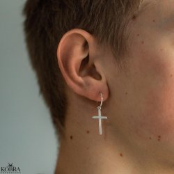 "Promise" sølv kors ørering, 1 stk