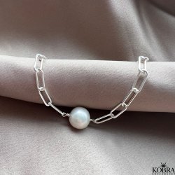 "Penelope" slv armbnd med stor ferskvandsperle