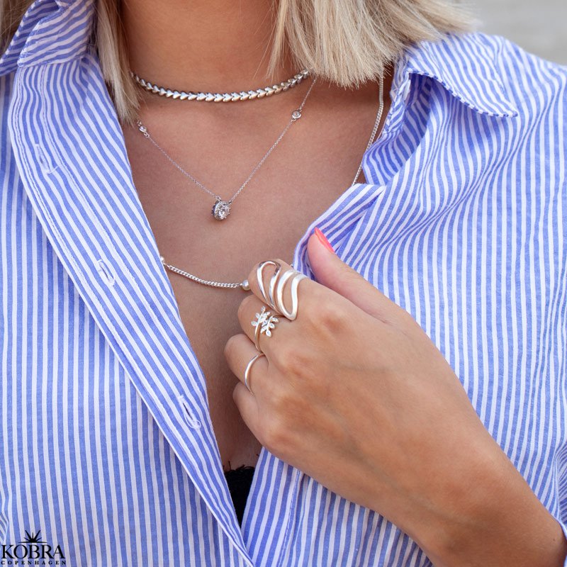 "Heartless" hjertehalskde / choker i sterling slv