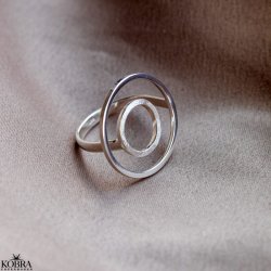 "Monni" stor statement slv ring med cirkler