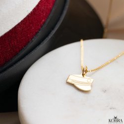 Studenterhue i guld med gravering