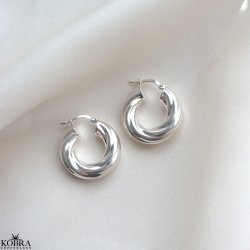 "Malibu" chunky hoops in sterling silver