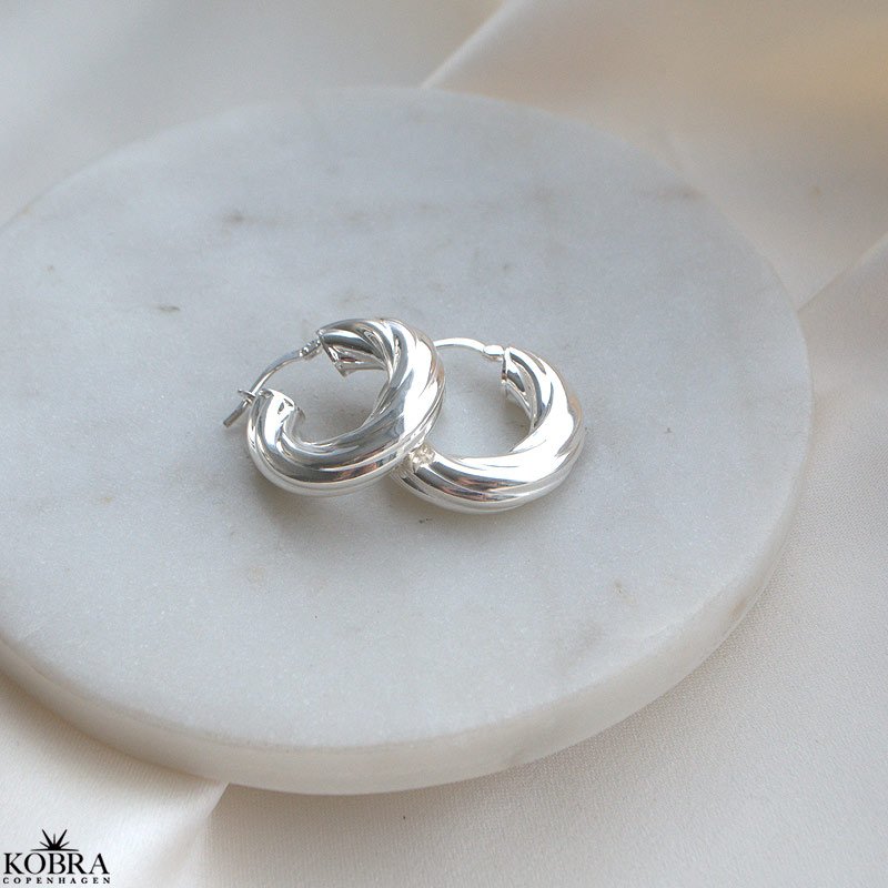 "Malibu" chunky hoops in sterling silver