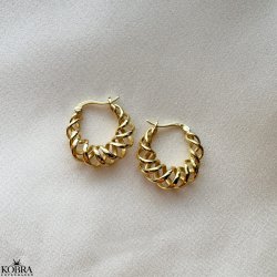 "Spin" 18 karat forgyldt snoet hoops / reringe