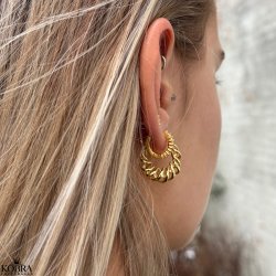 "Spin" 18 karat forgyldt snoet hoops / reringe