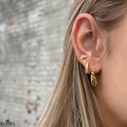 "Spin" 18 karat forgyldt snoet hoops / reringe