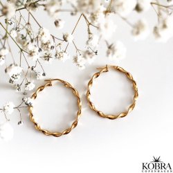 "Esmeralda" 18 karat forgyldte snoet hoops