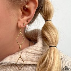 "Little heart" 18 karat forgyldte hjerte reringe med hvide sten