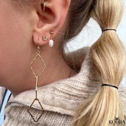 "Little heart" 18 karat forgyldte hjerte reringe med hvide sten