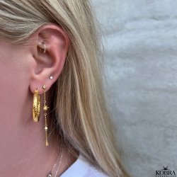 "Izzie" kdereringe i 18k forgyldt slv med stjerner og zirkonia