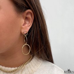 "Cecilia" store guld reringe med guld ringe