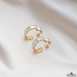 "Krystal" 18 karat forgyldte hjerte reringe (large)