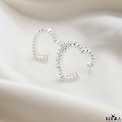 "Krystal" store eksklusive hjerte reringe i slv med "krystaller"