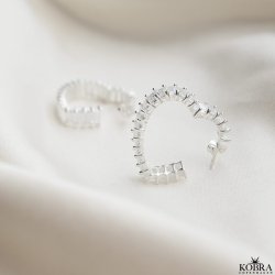 "Krystal" store eksklusive hjerte reringe i slv med "krystaller"