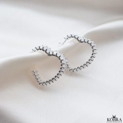 "Krystal" store eksklusive hjerte reringe i slv med "krystaller"