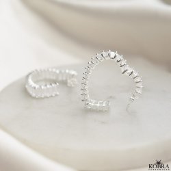 "Krystal" store eksklusive hjerte reringe i slv med "krystaller"