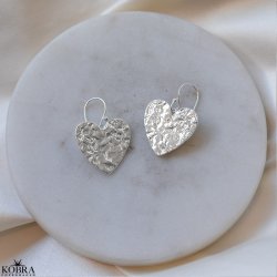 "Riannon" store hammerslet hjerte reringe i slv