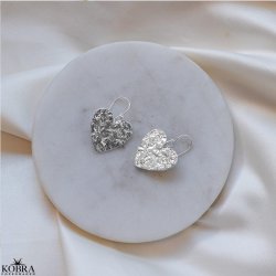 "Riannon" store hammerslet hjerte reringe i slv