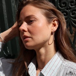 "Casablanca" pearl earrings in silver with genuine freshwater pearls