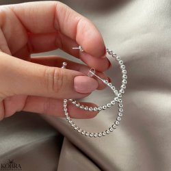 "Mellow" Big hoops in sterling silver with small silverballs