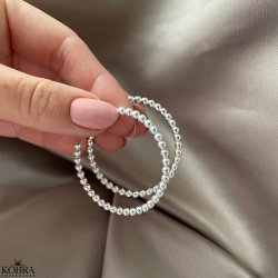 "Mellow" Big hoops in sterling silver with small silverballs